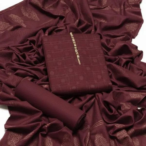 3 Pcs Women's Unstitched Embroidered Suit