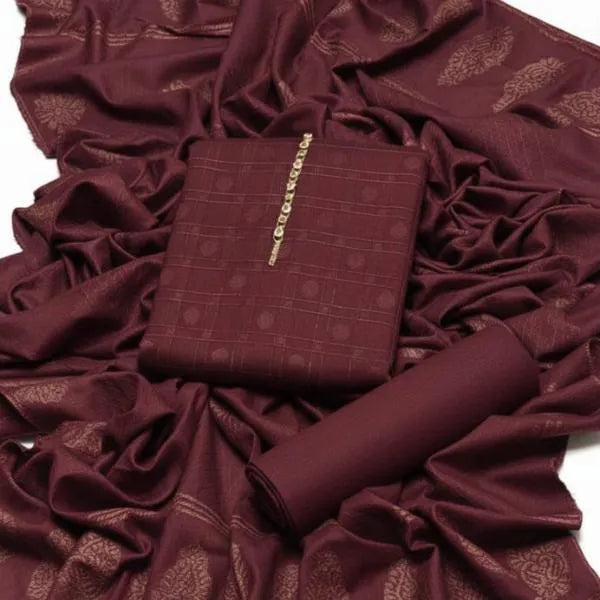 3 Pcs Women's Unstitched Embroidered Suit